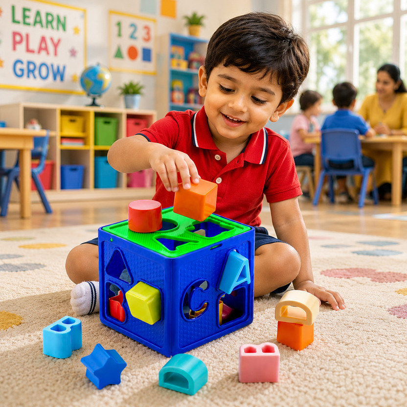 Toy Tree Jesavi Enterprise Shape Sorter Cube(16 Pieces)