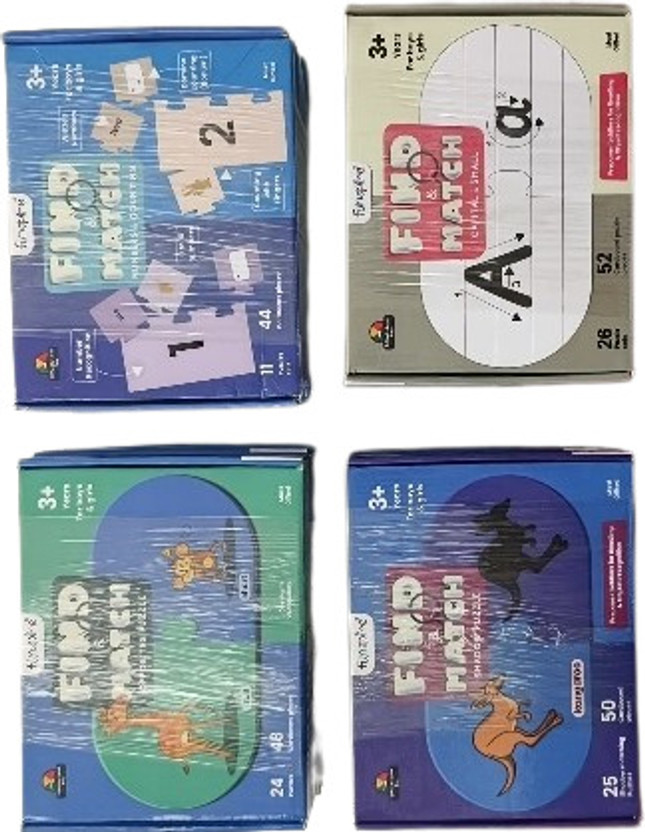 Online Aangan Find & Match Puzzle Combo | Animal, Numbers & Alphabet Learning Cards | 3+ Years(194 Pieces)