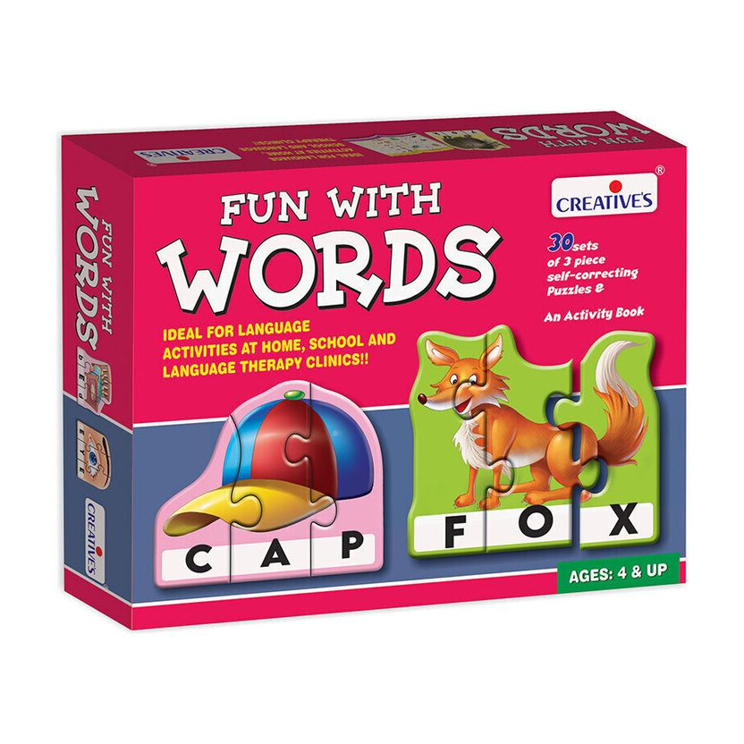 Creatives Fun with Words: 3-Letter Words Game for Reading & Spelling Skills Ages 4 +(90 Pieces)
