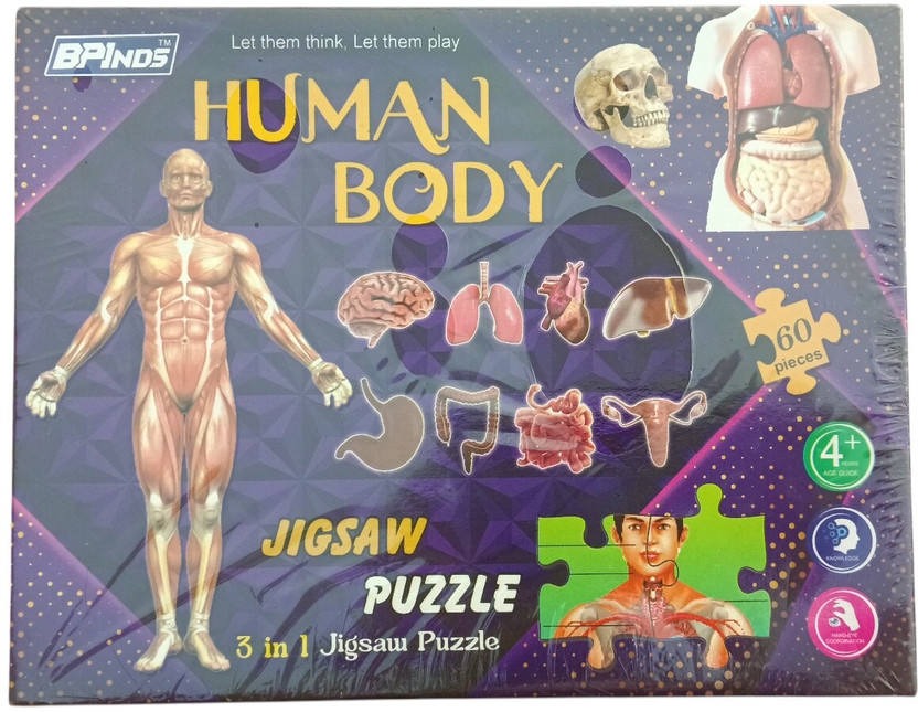 NPME Human Anatomy Puzzle for Kids 60 Pieces Learning Science Toy(60 Pieces)