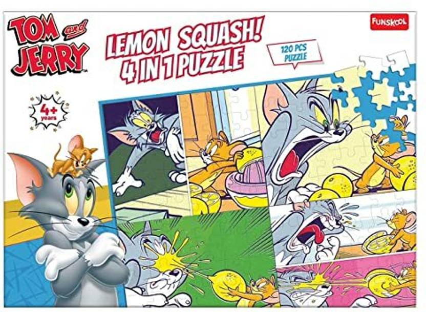 FUNSKOOL TOM and JERRY LEMON SQUASH 4 IN 1 PUZZLE TOM and JERRY LEMON