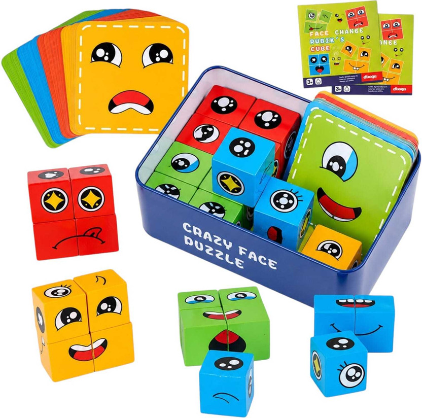 AMYCAUR AMYCAUR Face Expression Puzzle Cube Set for Kids Educational Brain Development Toy(88 Pieces) - Flipkart Deal
