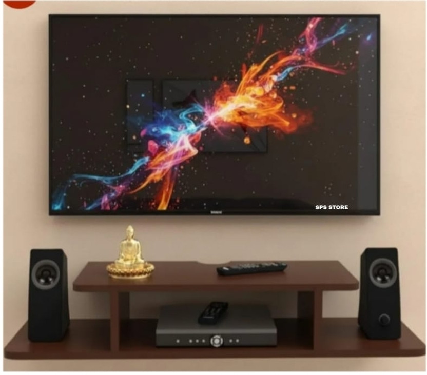 SPS WALL RACK MDF (Medium Density Fiber) Wall Shelf(Number of Shelves - 4, Brown)