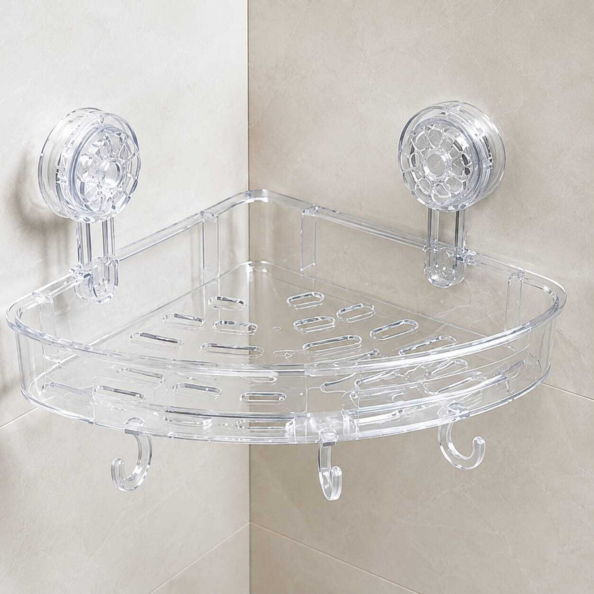 bdrx bdrx global Clear Acrylic side Corner Shower Shelf with Suction Cups, No Drill Acrylic Wall Shelf(Number of Shelves - 1, Clear) - Flipkart Deal