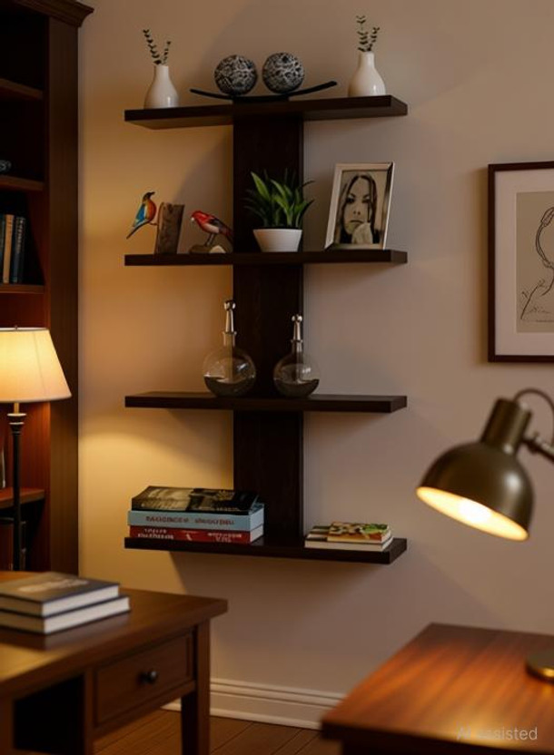 RASTWOOD beautiful wall shelf Wooden Wall Shelf(Number of Shelves - 4, Brown)
