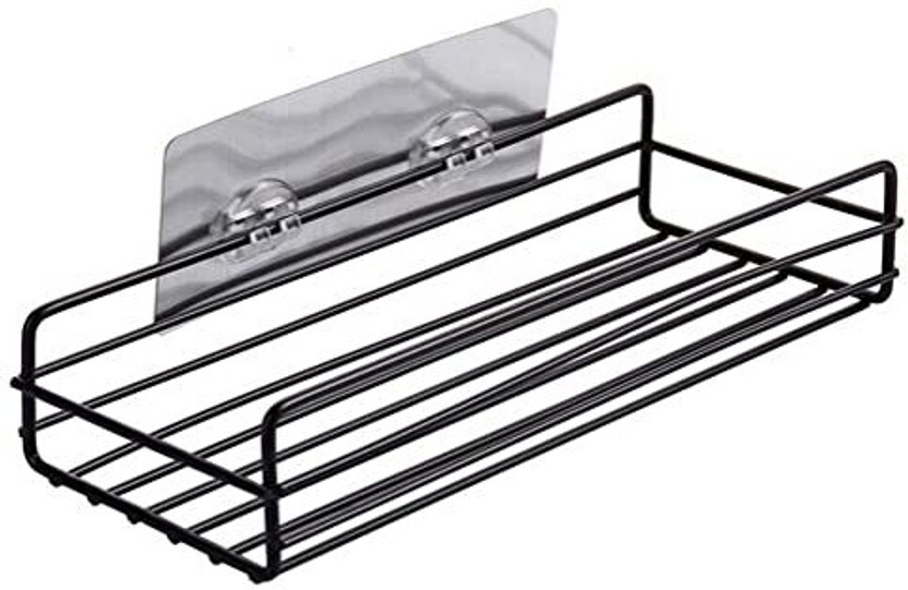 Agatsya Enterprise Bathroom Stands and Racks(1 Piece) Plastic, Aluminium Wall Shelf(Number of Shelves - 1, Black)