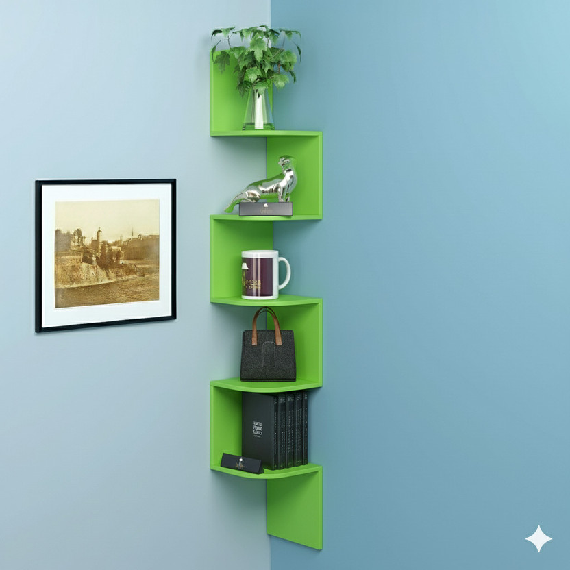 ZlxStore ZlxStore zig11 Wooden Wall Shelf(Number of Shelves - 5, Green) - Flipkart Deal