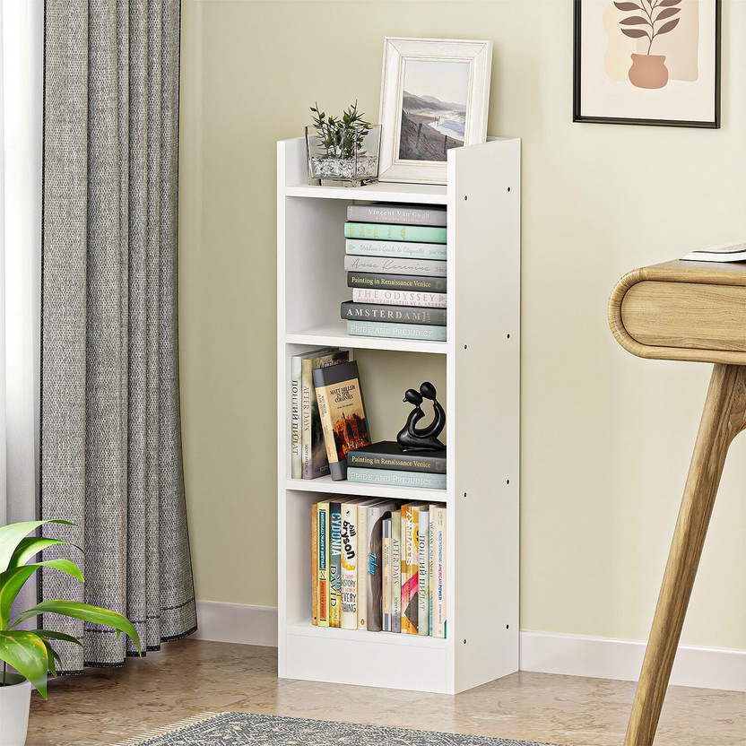 LUKZER 3 Layer Multipurpose Rack Bookcase Organizer Stand (MR-010) Engineered Wood Open Book Shelf(Finish Color - White, DIY(Do-It-Yourself))