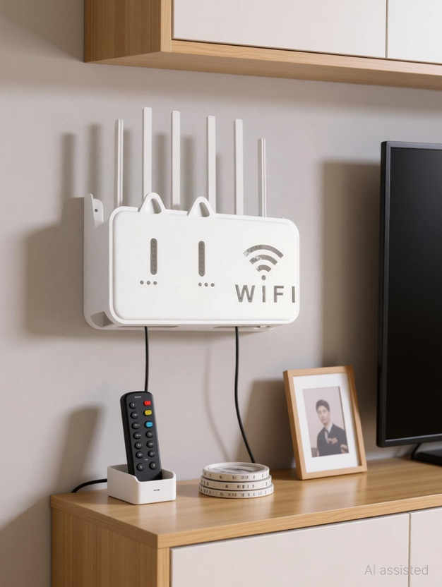 Padchaaya Padchaaya WiFi Router Storage Box Wall Mount Space Saving Case for Home/Office/Gaming Room Plastic Wall Shelf(Number of Shelves - 1, Multicolor) - Flipkart Deal