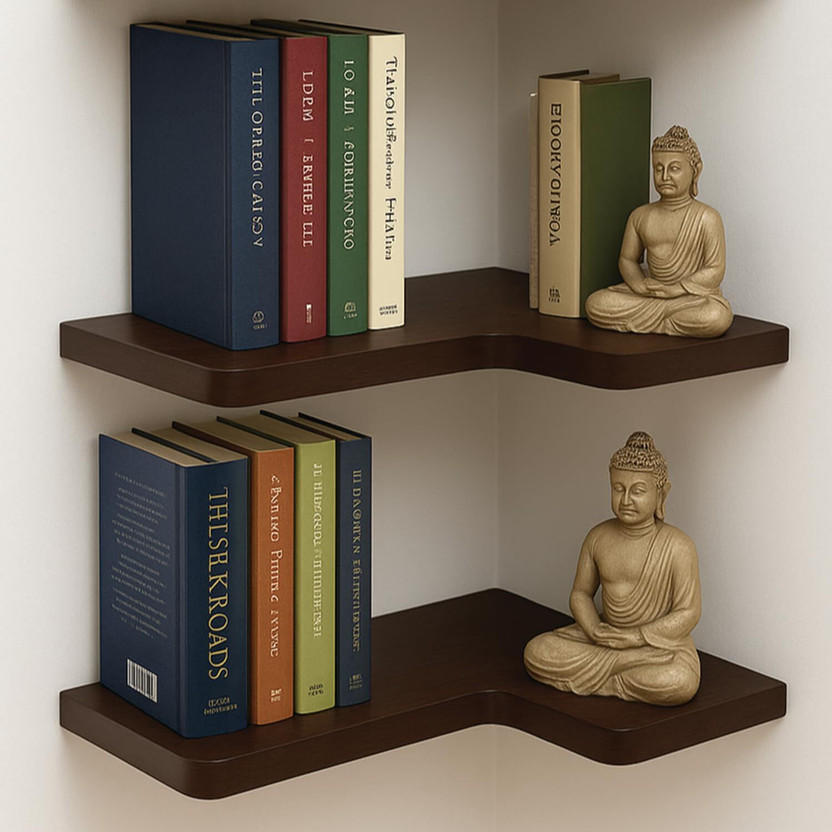 HAWARIHUB wall shelves Wooden Wall Shelf(Number of Shelves - 3, Brown)
