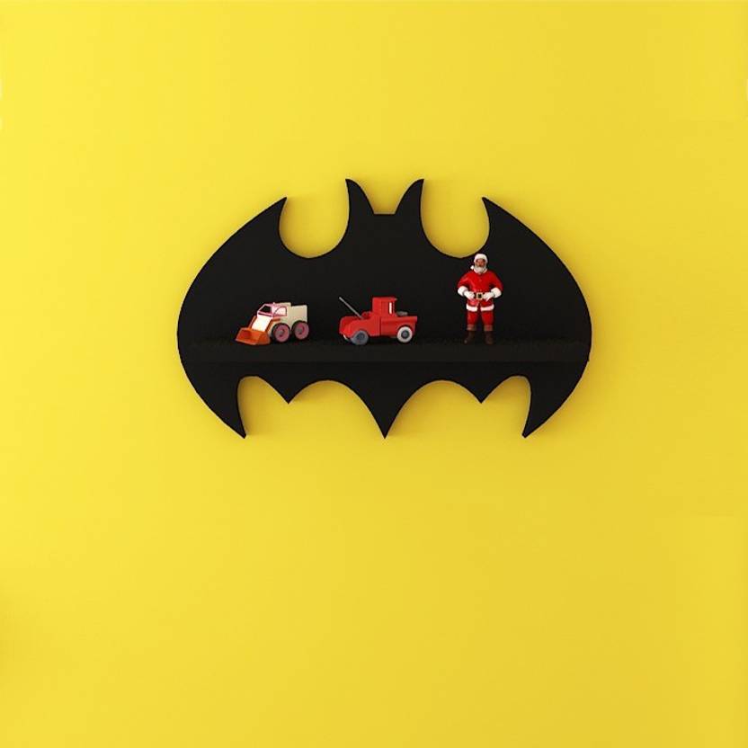 Malinaa Batman black wall shelf Wooden Wall Shelf Price in India Buy