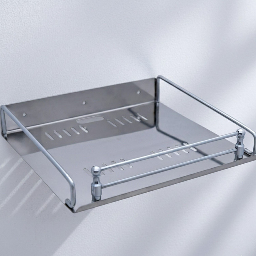 MARQO MULTI PURPOSE WALL MOUNT SET Stainless Steel Wall Shelf(Number of Shelves - 1, Silver)