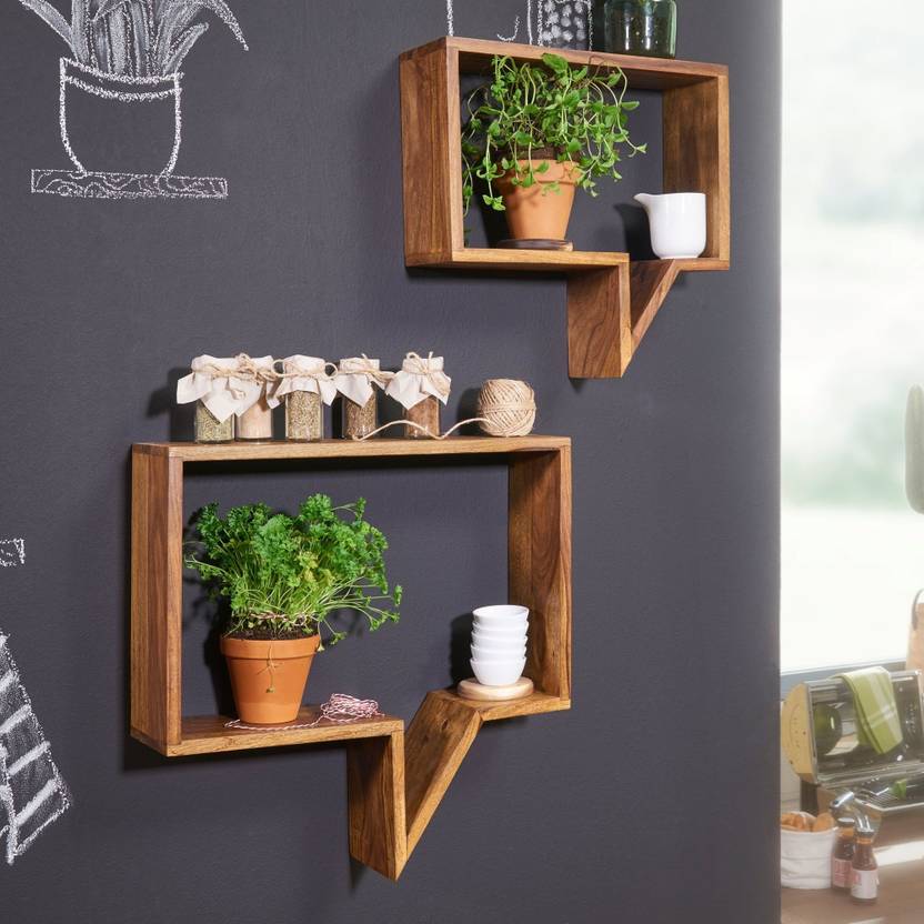 Duodeno Wooden Wall Shelf Price in India Buy Duodeno Wooden Wall Shelf online at