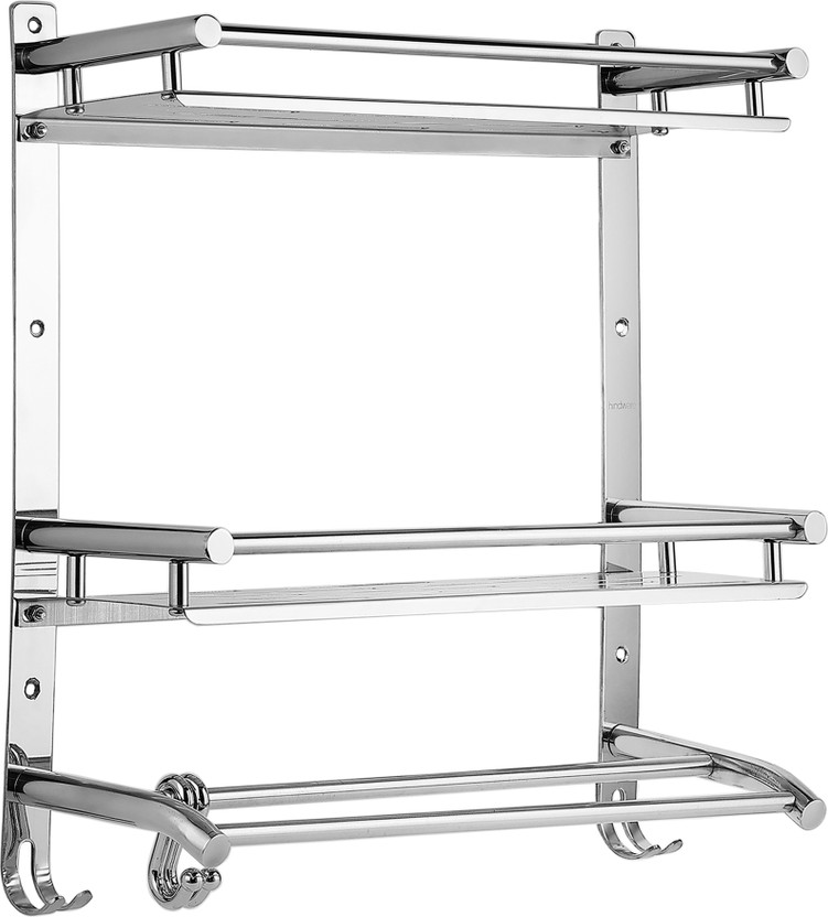 Hindware Stainless Steel Wall Shelf(Number of Shelves - 3, Steel)