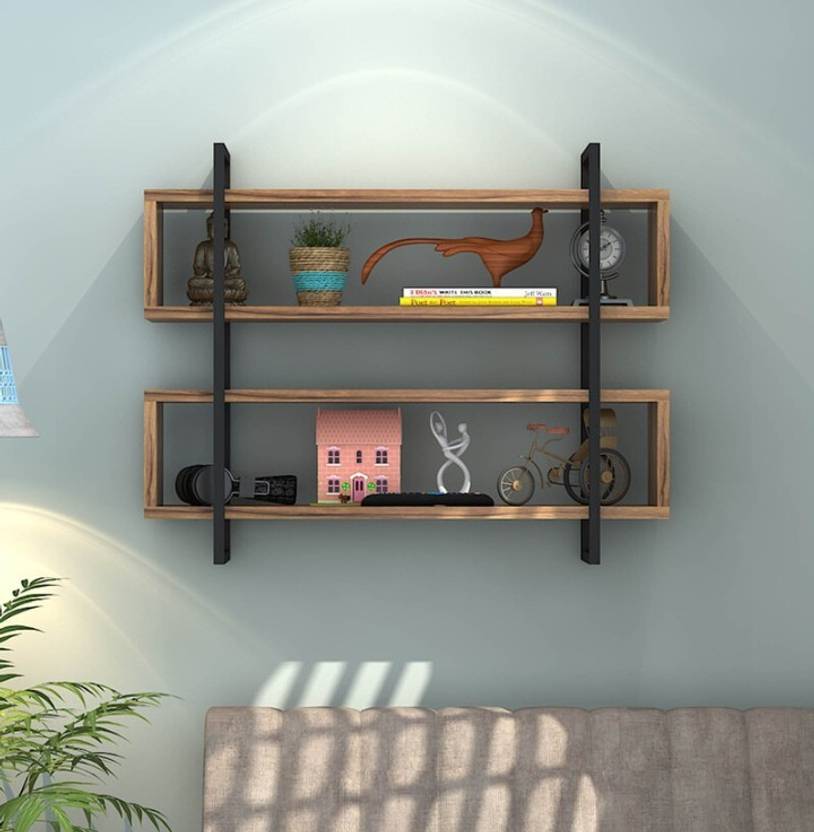 wellgood sheesham solid wood wall shelf 2 tier wellgoodhouse Wooden