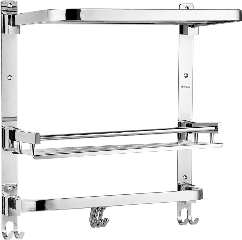 Hindware Stainless Steel Wall Shelf(Number of Shelves - 3, Steel)