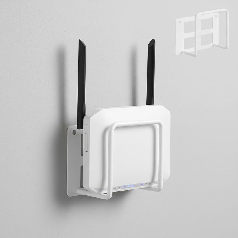 valfos valfos Wall WiFi Holder Organizer_01 Steel Wall Shelf(Number of Shelves - 1, White) - Flipkart Deal