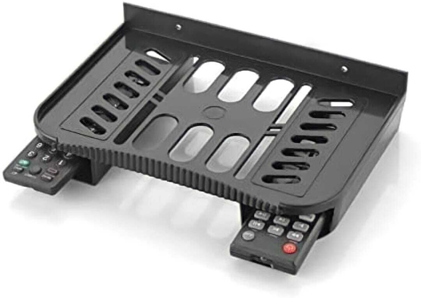 kridha Plastic TV Setup Box Stand with Lid | Set Top Box Organizer Storage Case Plastic Wall Shelf(Number of Shelves - 1, Black)