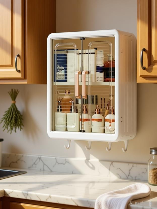 frozen ESKIA Bathroom Storage Cabinet Organizer Bathroom Shelf | Multipurpose Kitchen Plastic Wall Shelf(Number of Shelves - 2, White)