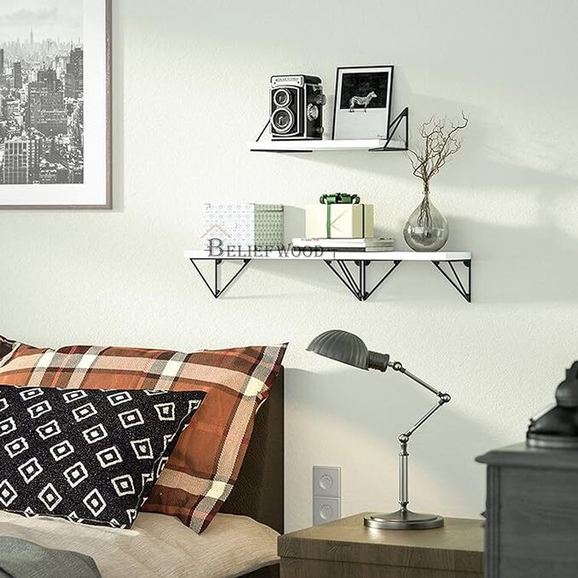 Beliefwood Premium Multipurpose Rack Shelf – Perfect for Every Corner of Your Home Wooden Wall Shelf(Number of Shelves - 3, White)