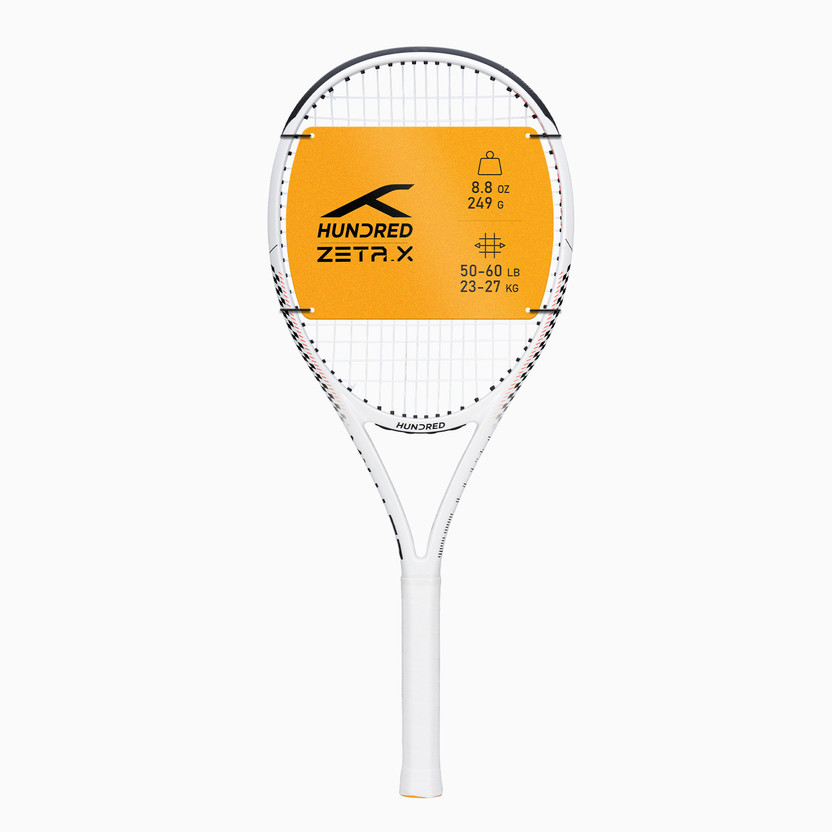 Hundred Zeta X White Strung Tennis Racquet(Pack of: 1, 249 g)