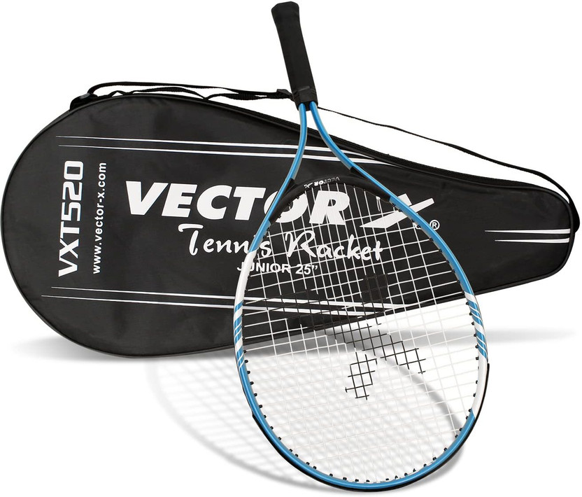 VECTOR X VXT-520 Strung Tennis Racquet/Rackets (25-inch, Full Cover) Black, Blue Strung Tennis Racquet(Pack of: 1, 228 g)