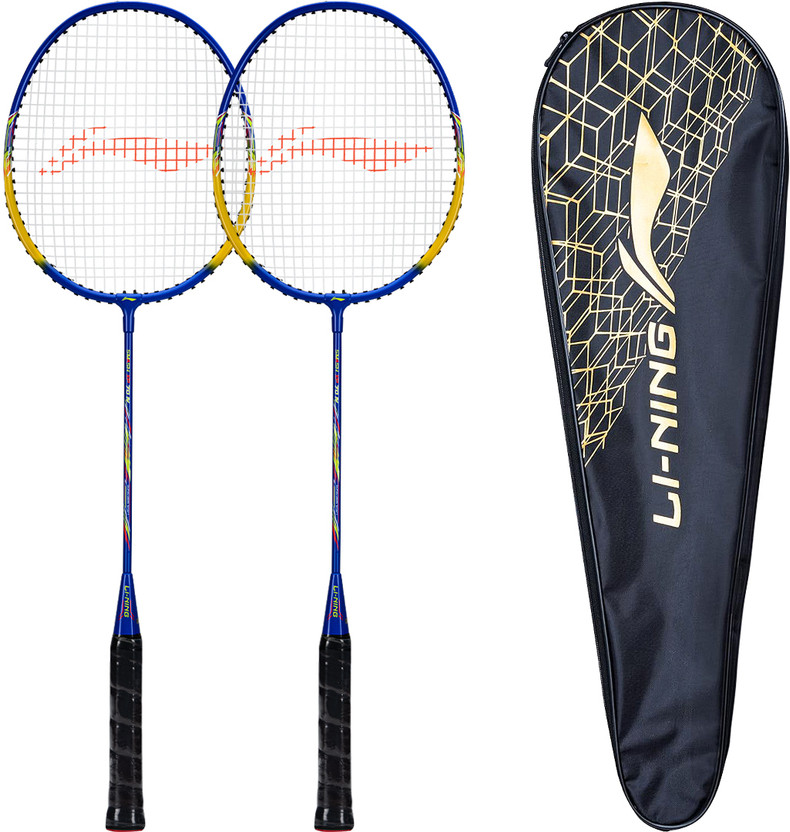 LI-NING Smash XP 70 IV Badminton Racket (Set of 2 + 1 Full Cover) (Strung, Black/Gold) Multicolor Strung Badminton Racquet(Pack of: 3, 95 g)