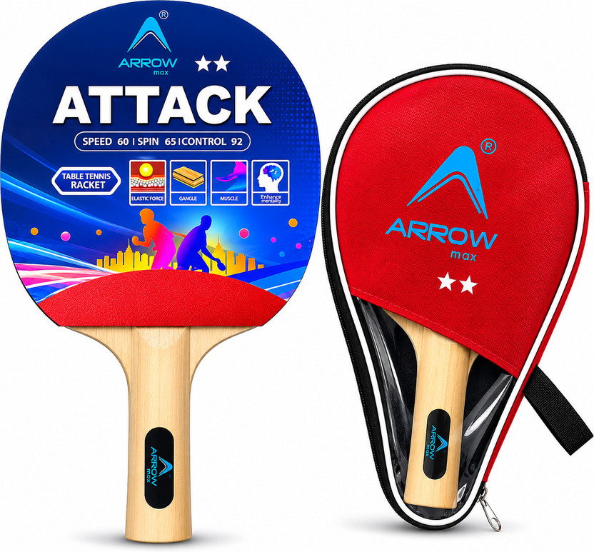 ArrowMax ArrowMax CLUB Multicolor Table Tennis Racquet(Pack of: 1, 150 g) - Flipkart Deal