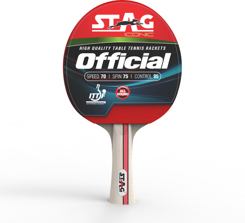 Stag iconic Official Table Pack of 2 Red, Black Table Tennis Racquet(Pack of: 2, 380 g)