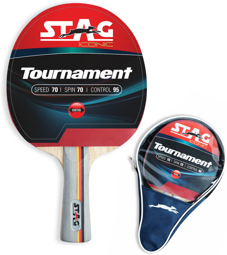 Stag iconic Tournament Table Tennis Racquet Red, Black Table Tennis Racquet(Pack of: 1, 180 g)