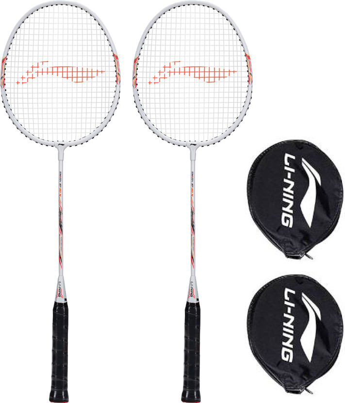 LI-NING XP-90-IV White, Grey Strung Badminton Racquet(Pack of: 2, 86 g)