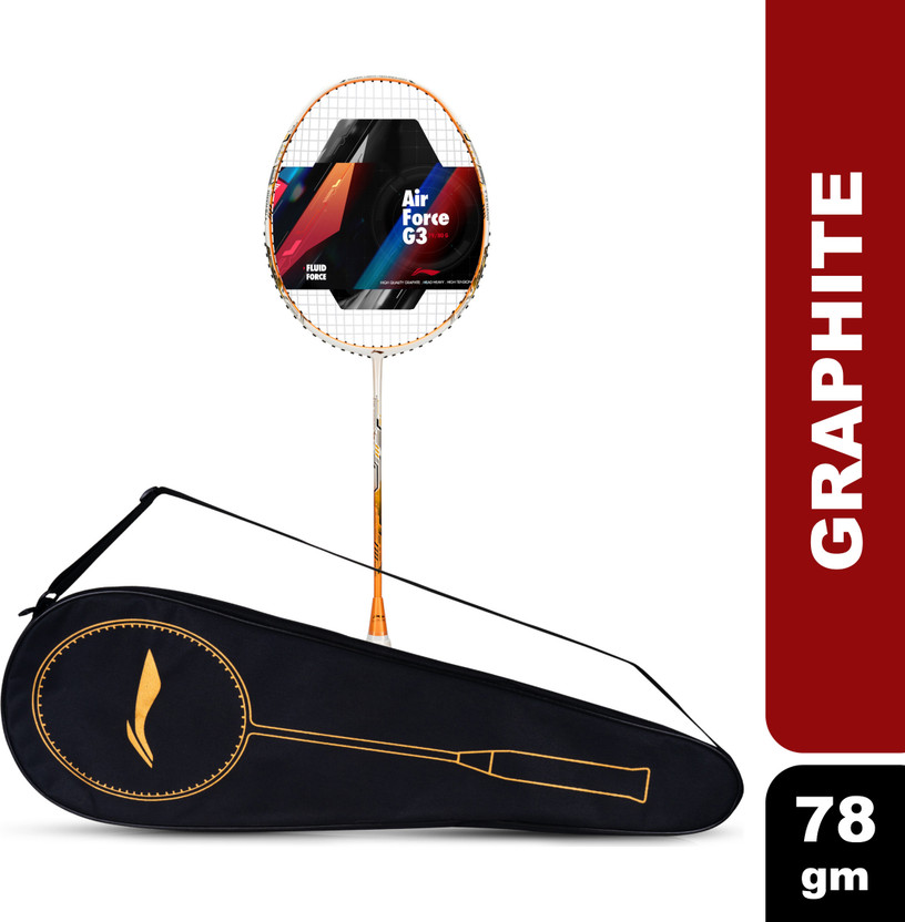 LI-NING Air - Force 78 G3 White, Orange, Black Strung Badminton Racquet(Pack of: 1, 78 g)