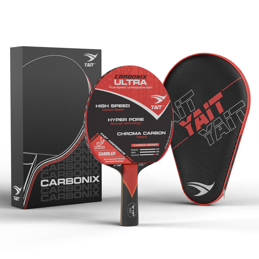 Yait Yait Sports Carbonix Ultra TT Racket | ITTF Approved | Carbon | Ultra Speed Spin Multicolor Table Tennis Racquet(Pack of: 1, 209 g) - Flipkart Deal