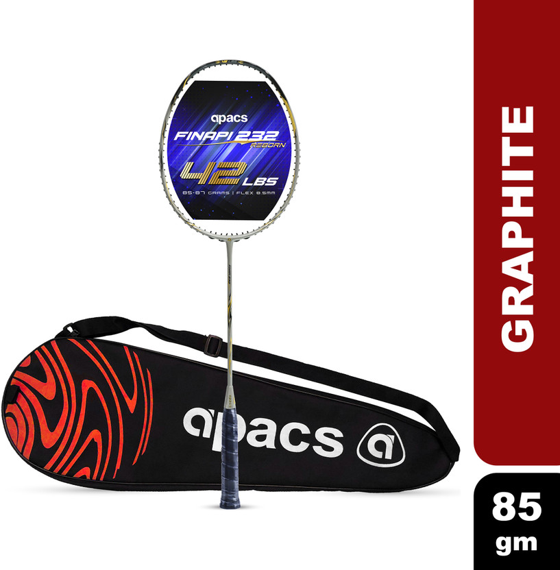 apacs Finapi 232 REBORN (42 LBS, World's Toughest Frame) 100% Japanese Graphite Grey Unstrung Badminton Racquet(Pack of: 1, 85 g)
