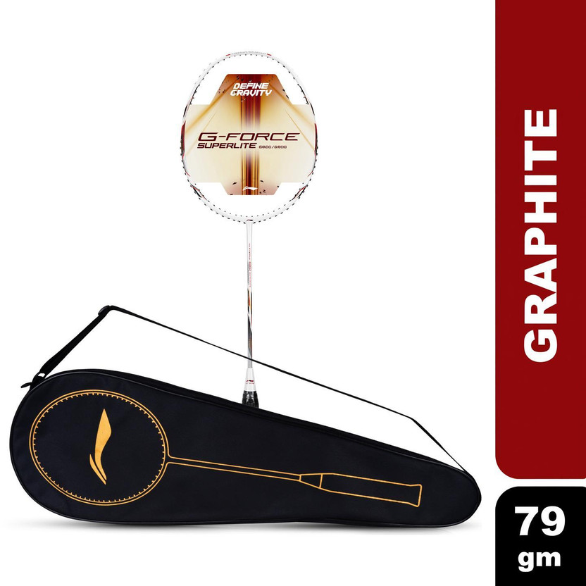 LI-NING G-Force 5900 Superlite White, Red, Black Strung Badminton Racquet(Pack of: 1, 79 g)