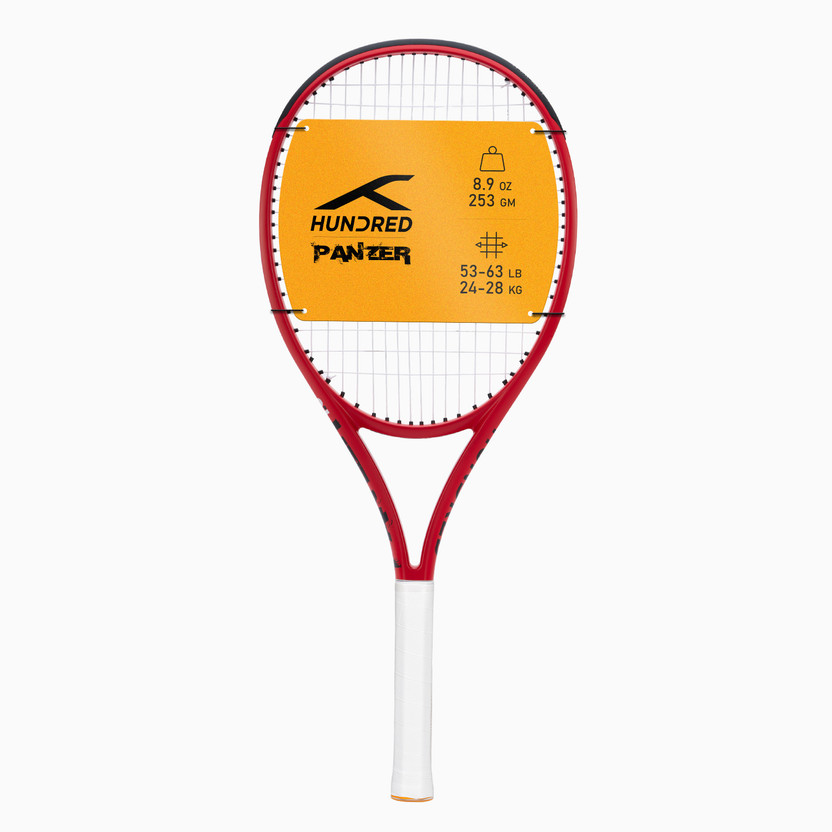 Hundred Panzer Red Strung Tennis Racquet(Pack of: 1, 253 g)