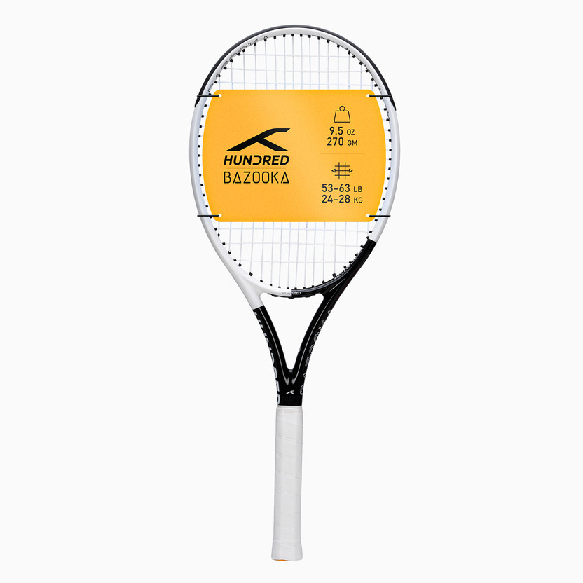 Hundred Bazooka White, Black Strung Tennis Racquet(Pack of: 1, 270 g)