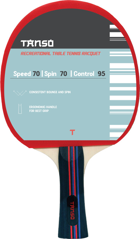 Tanso Aeron Table Tennis Racket (Engineered Ply, Consistent Bounce and Spin) Red, Black Table Tennis Racquet(Pack of: 1, 175 g)