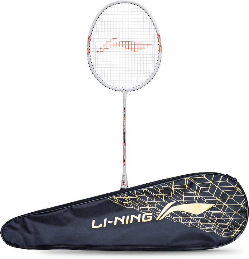 LI-NING Smash XP 90 IV Badminton Racket (Set of 1 + 1 Full Cover) (Strung, White/Silver) White Strung Badminton Racquet(Pack of: 1, 95 g)