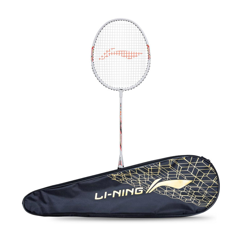 LI-NING Smash XP 90 IV Badminton Racket (Set of 1 + 1 Full Cover) (Strung, White/Silver) White Strung Badminton Racquet(Pack of: 1, 95 g)