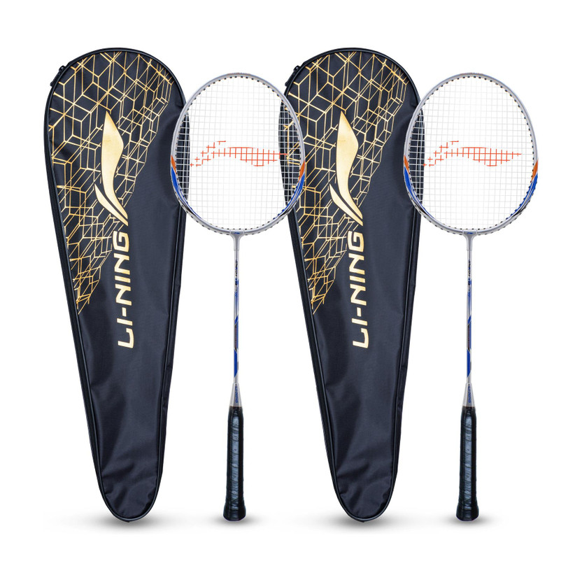 LI-NING Smash XP 80 IV (Set of 2 + 2 Full Covers) (Grey) Blue Strung Badminton Racquet(Pack of: 4, 95 g)