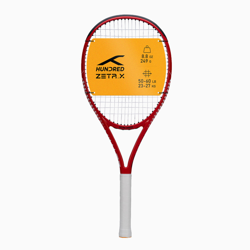 Hundred Zeta X Red Strung Tennis Racquet(Pack of: 1, 249 g)