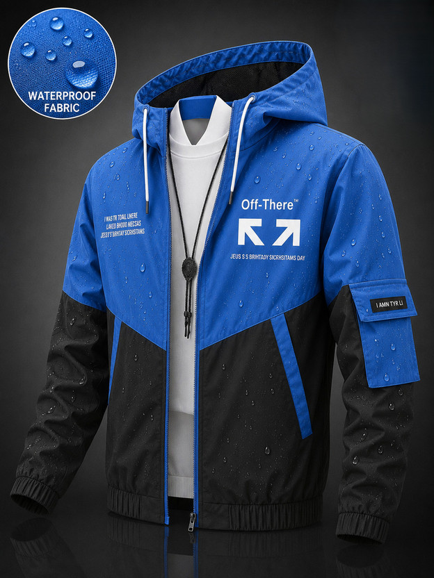 Plus91 Colorblock Men Raincoat