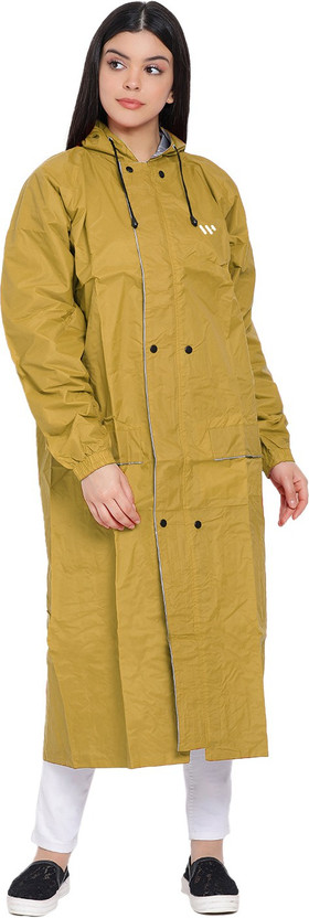 Wet Off Hood Solid Women Raincoat - Buy 