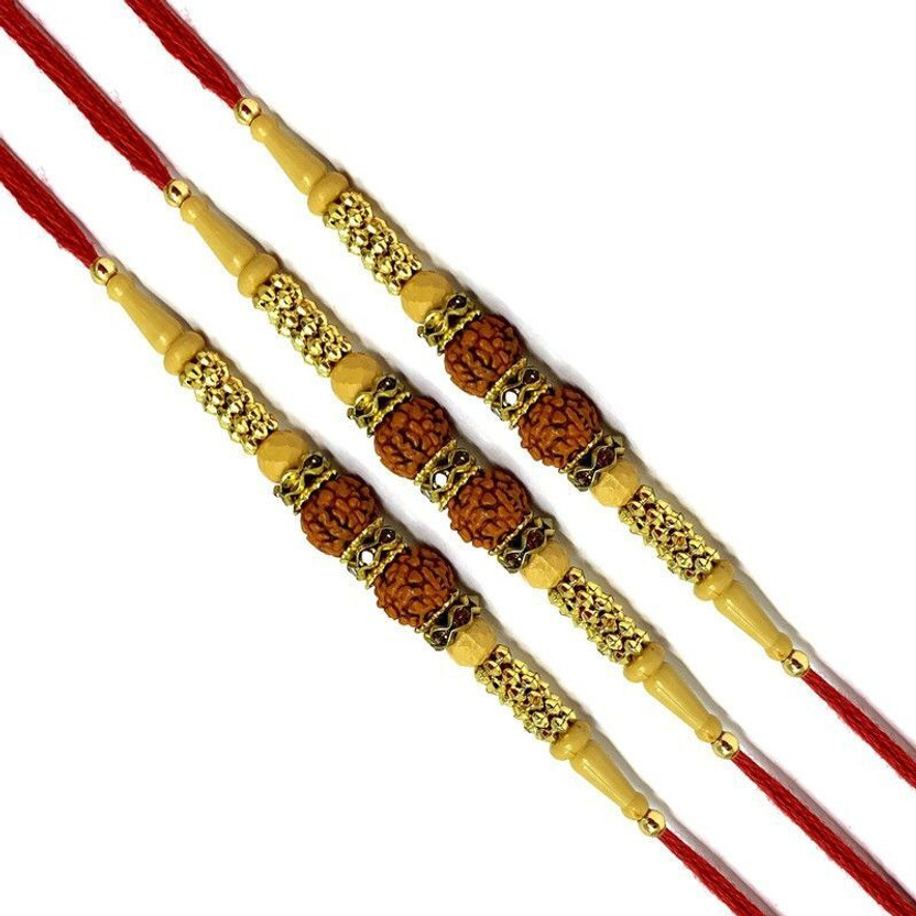 Designer Designer saini-h-rakhi-b118 Assorted Rakhi, Chawal Roli Pack Set by Kuhu(Pack of 3) - Flipkart Deal