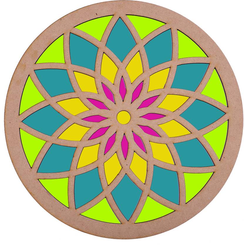 CUTANDCRAFT Wooden Rangoli Stencil 12x12 Inch for Home & Decorations