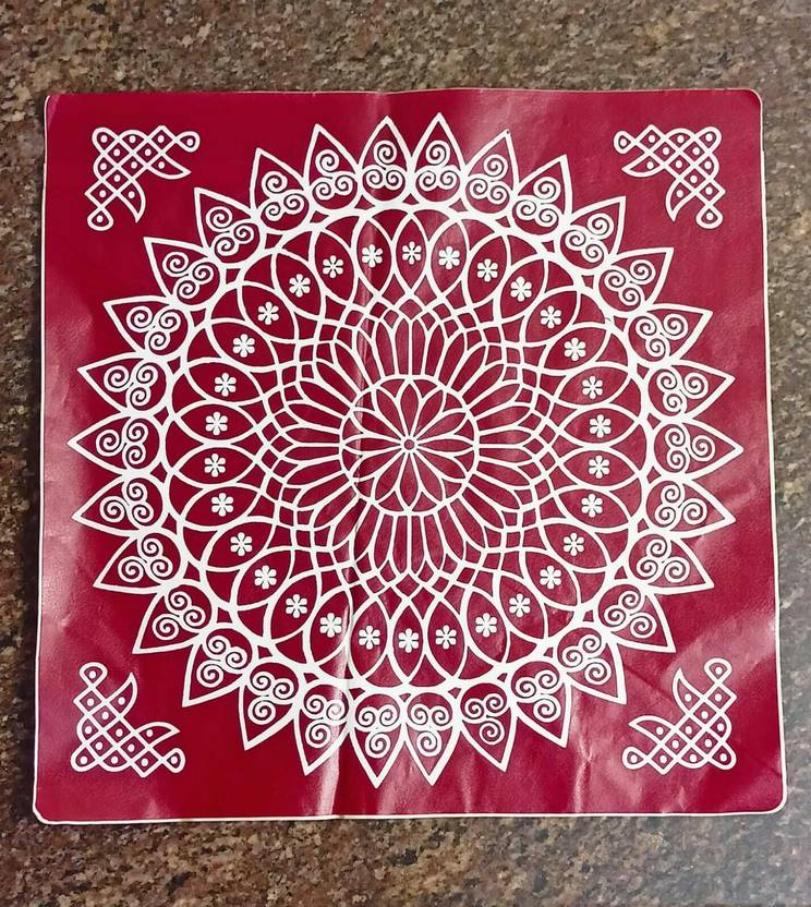 Sirgan Rangoli Kolam Stickers For Wall/Tile/Floor/Home Decoration