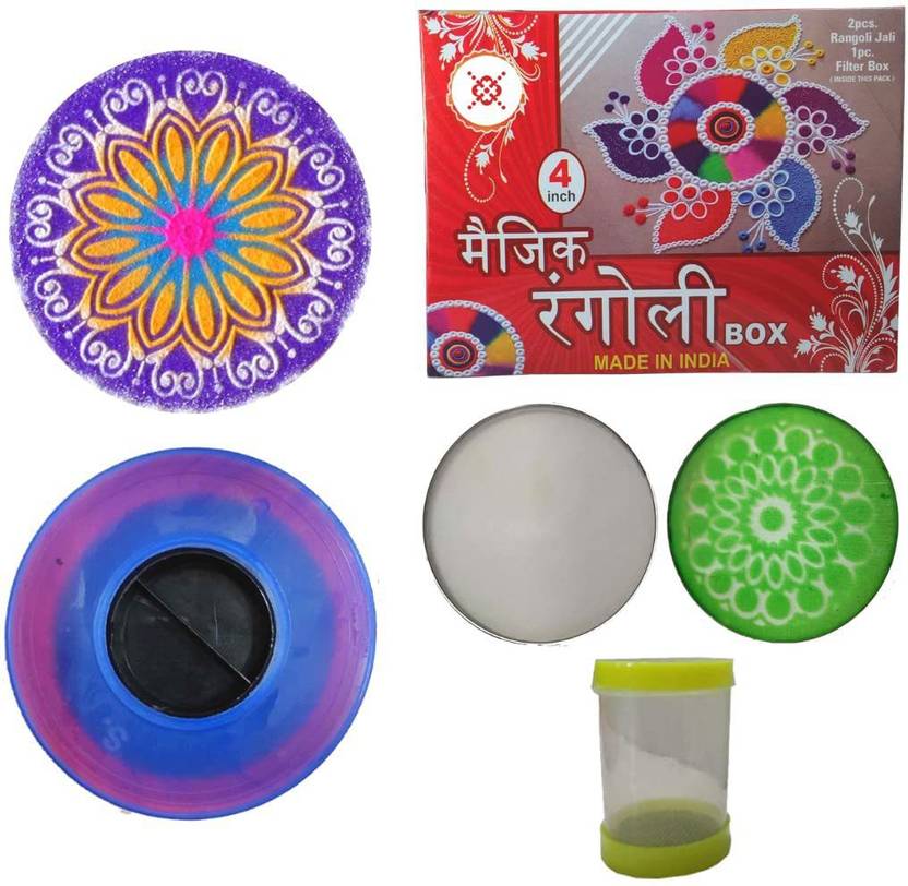 JIG'sMART Magic Rangoli Making Tools Kit with Stencils Rangoli Maker