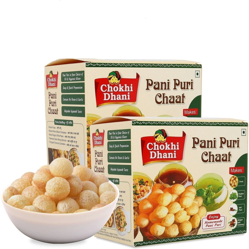 Chokhi Dhani Pani Puri Chat | Khatta Meetha Golgappa Puchka kit | Ready Eat Food(440 g)