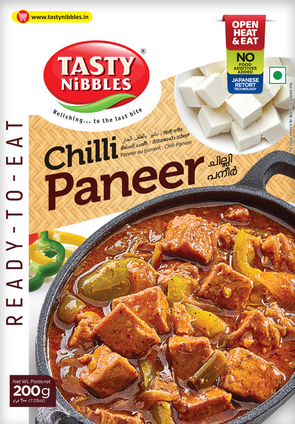 Tasty Nibbles Ready To Eat Chilli Paneer 200g|No Added Preservatives [Pack of 1](200 g)